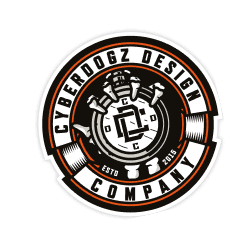 Cyberdogz Design Company circular badge logo, established 2015