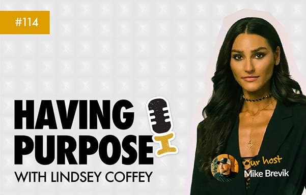 Brand Retro episode 114 cover: Having Purpose with Lindsey Coffey, hosted by Mike Brevik