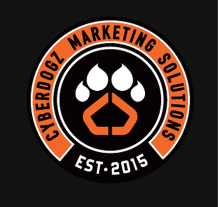 Cyberdogz 2017 logo: a circular Marketing Solutions badge with a paw print, established 2015