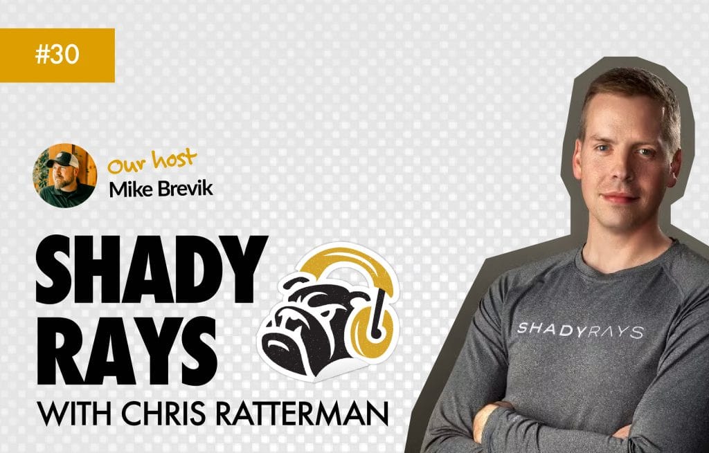 Brand Retro episode 30 cover: Shady Rays with Chris Ratterman, hosted by Mike Brevik