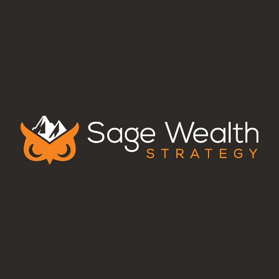 Sage Wealth Strategy logo with an owl whose eyes frame a mountain peak