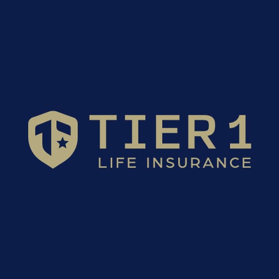 Tier 1 Life Insurance logo with a gold shield and star on navy