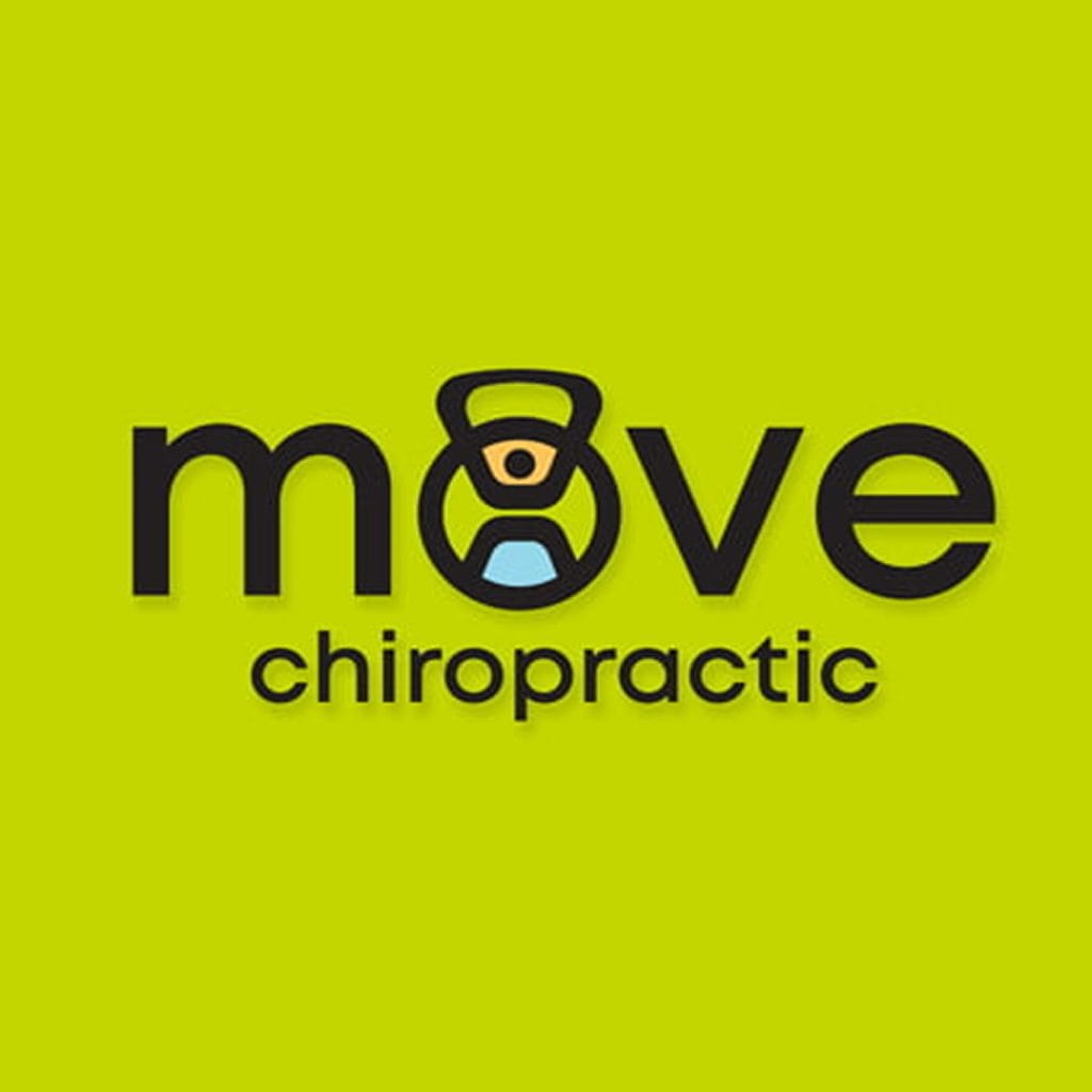 Move Chiropractic logo with a kettlebell forming the letter O